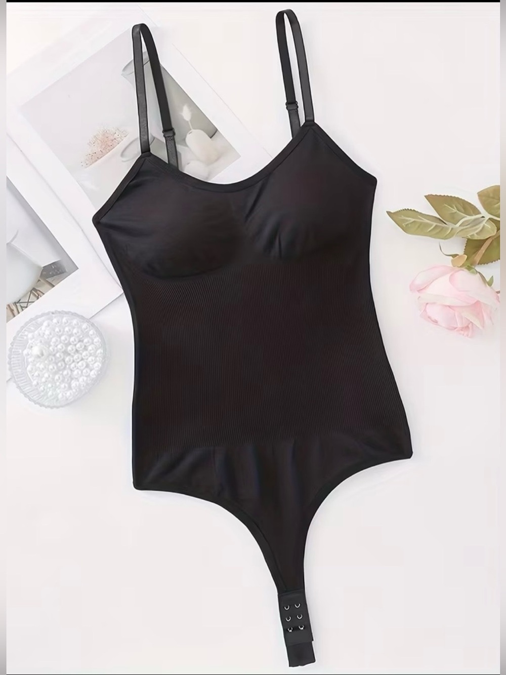 Women’s Plus Shapewear Black Seamless One-Piece Waist Control Bodysuit Size 3XL
